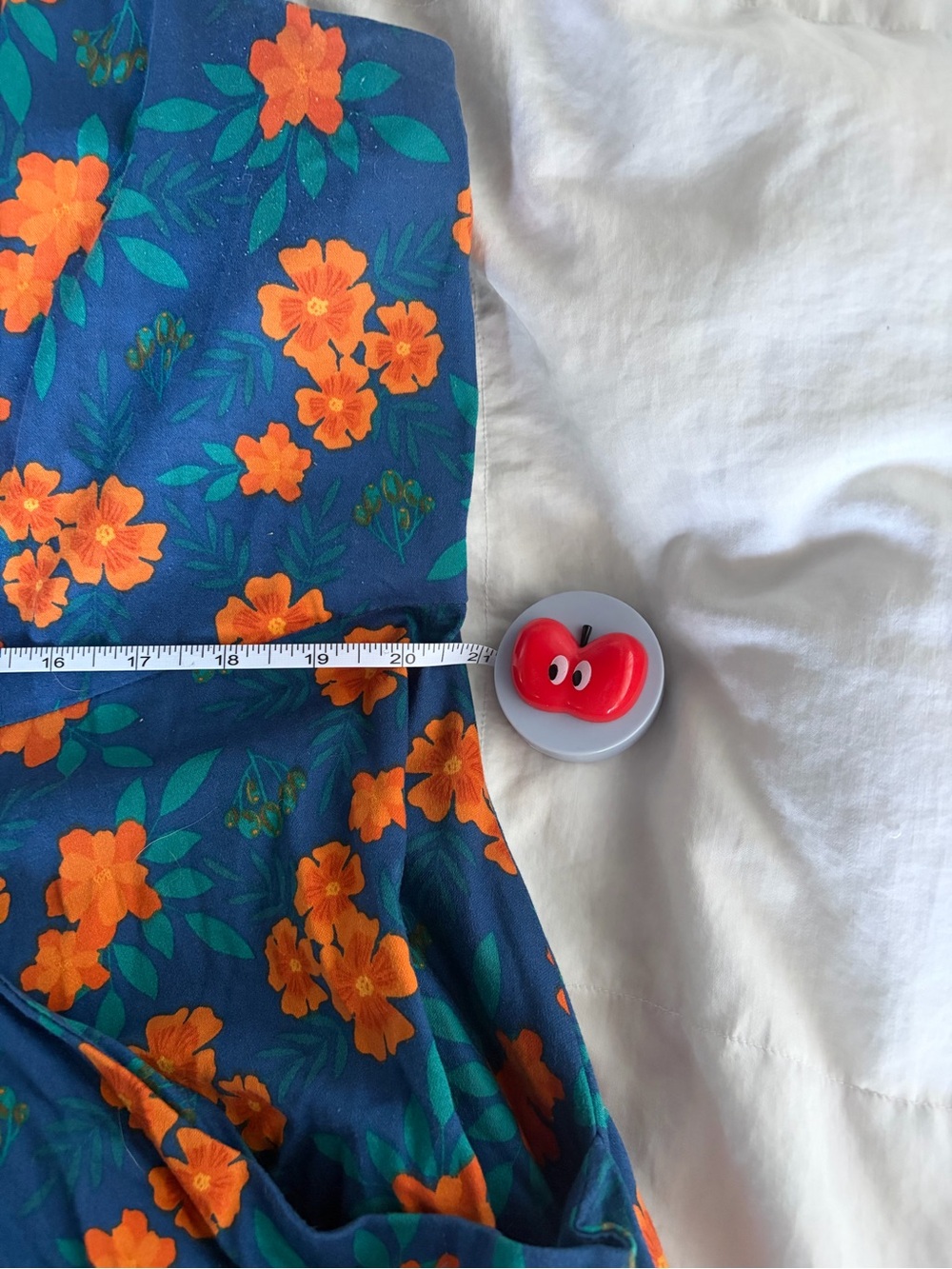 Modcloth Navy Blue Midi Dress with Orange Floral Print - Picture 10 of 11